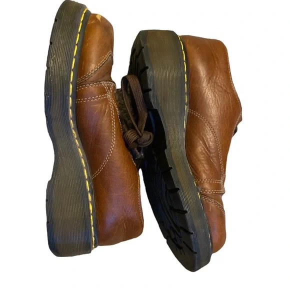 Dr. Martens Chestnut Leather Platform Shoes - Picture 7 of 8